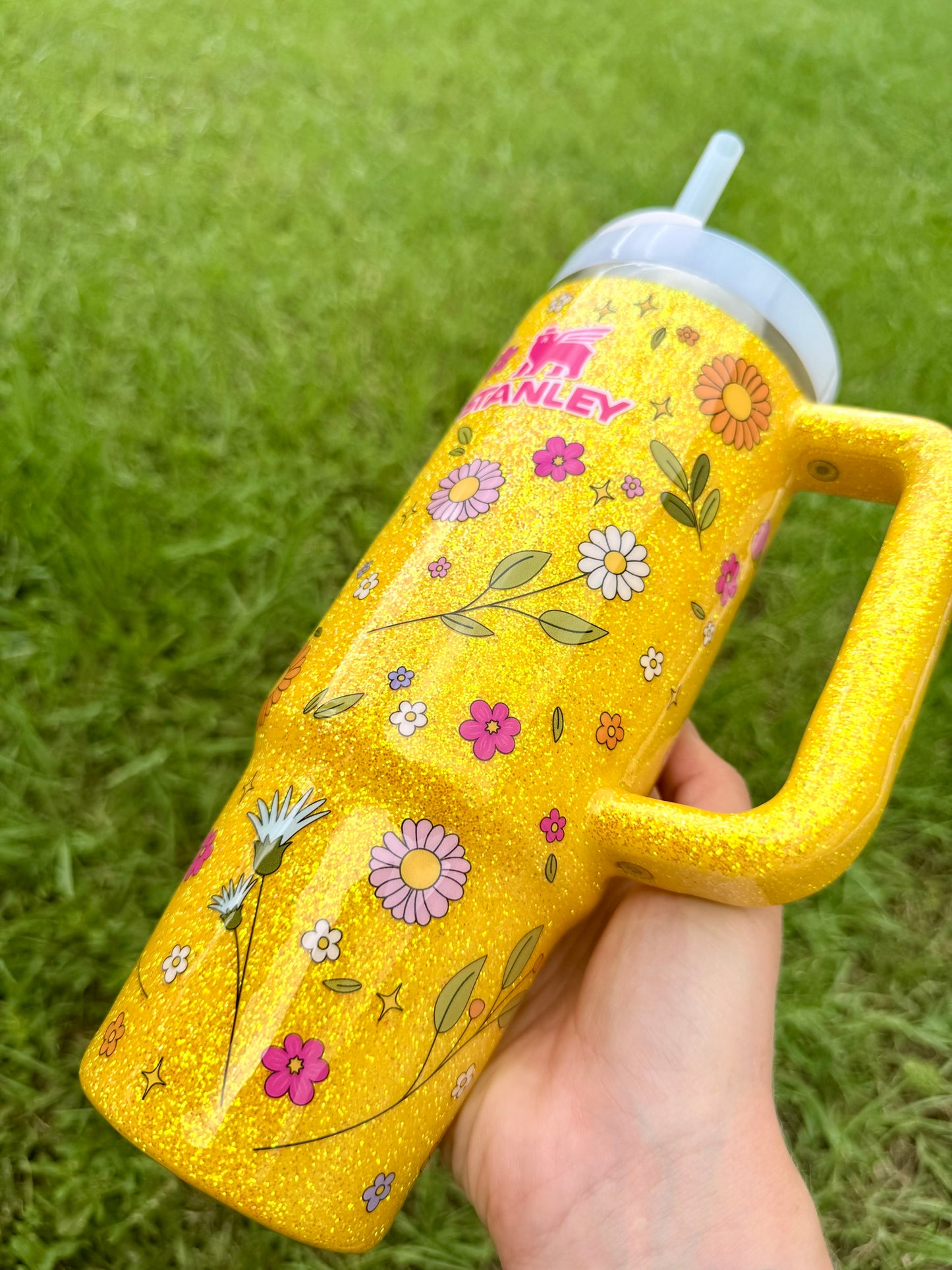 30oz Stanley Quencher Yellow Floral Ready To Ship