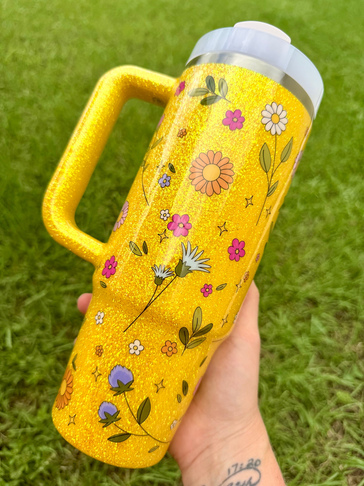 30oz Stanley Quencher Yellow Floral Ready To Ship
