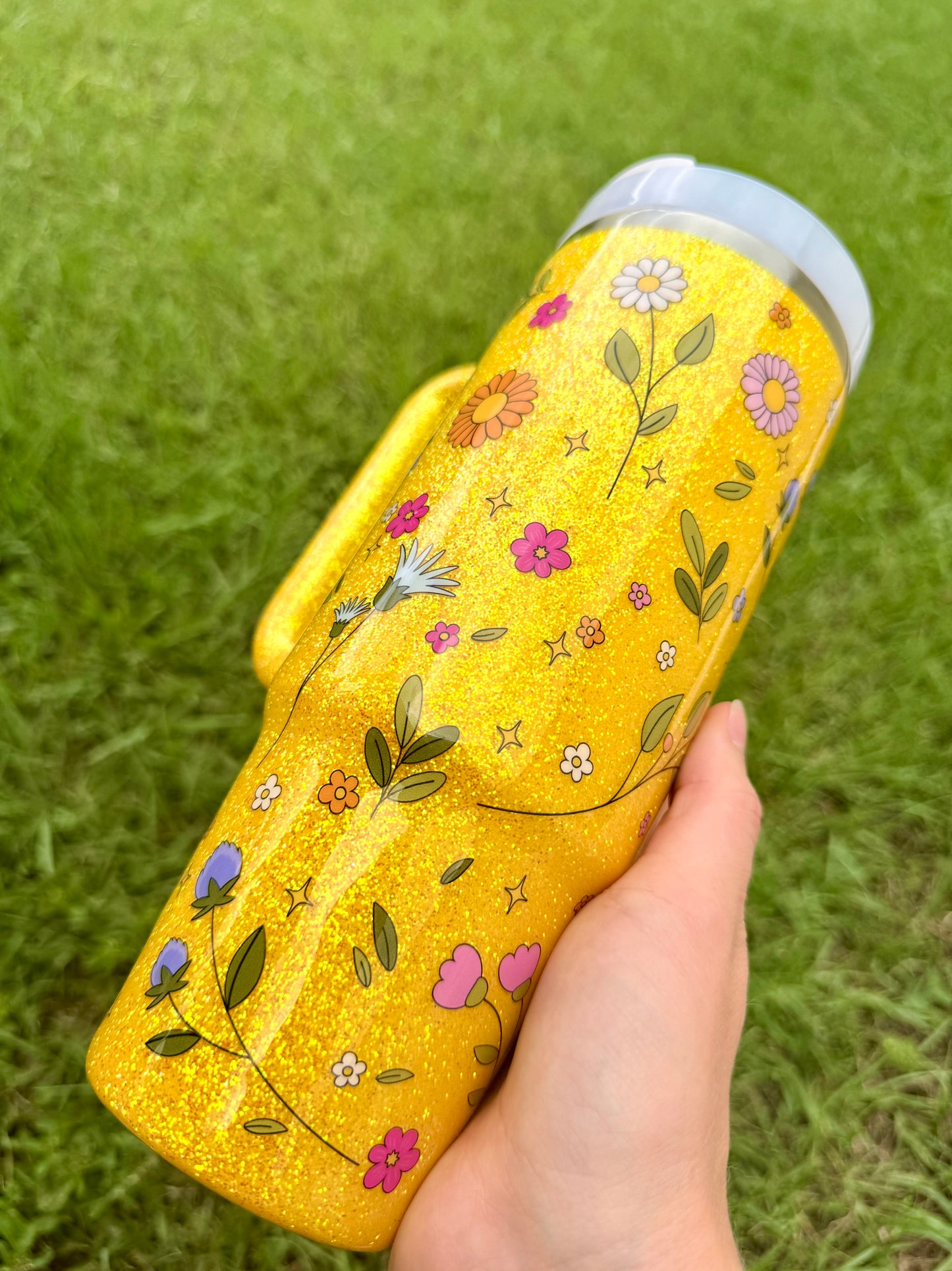 30oz Stanley Quencher Yellow Floral Ready To Ship