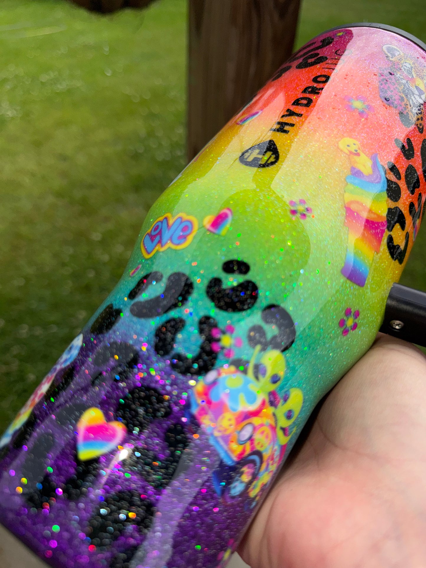 Lisa Frank Rainbow Glitter Tumbler