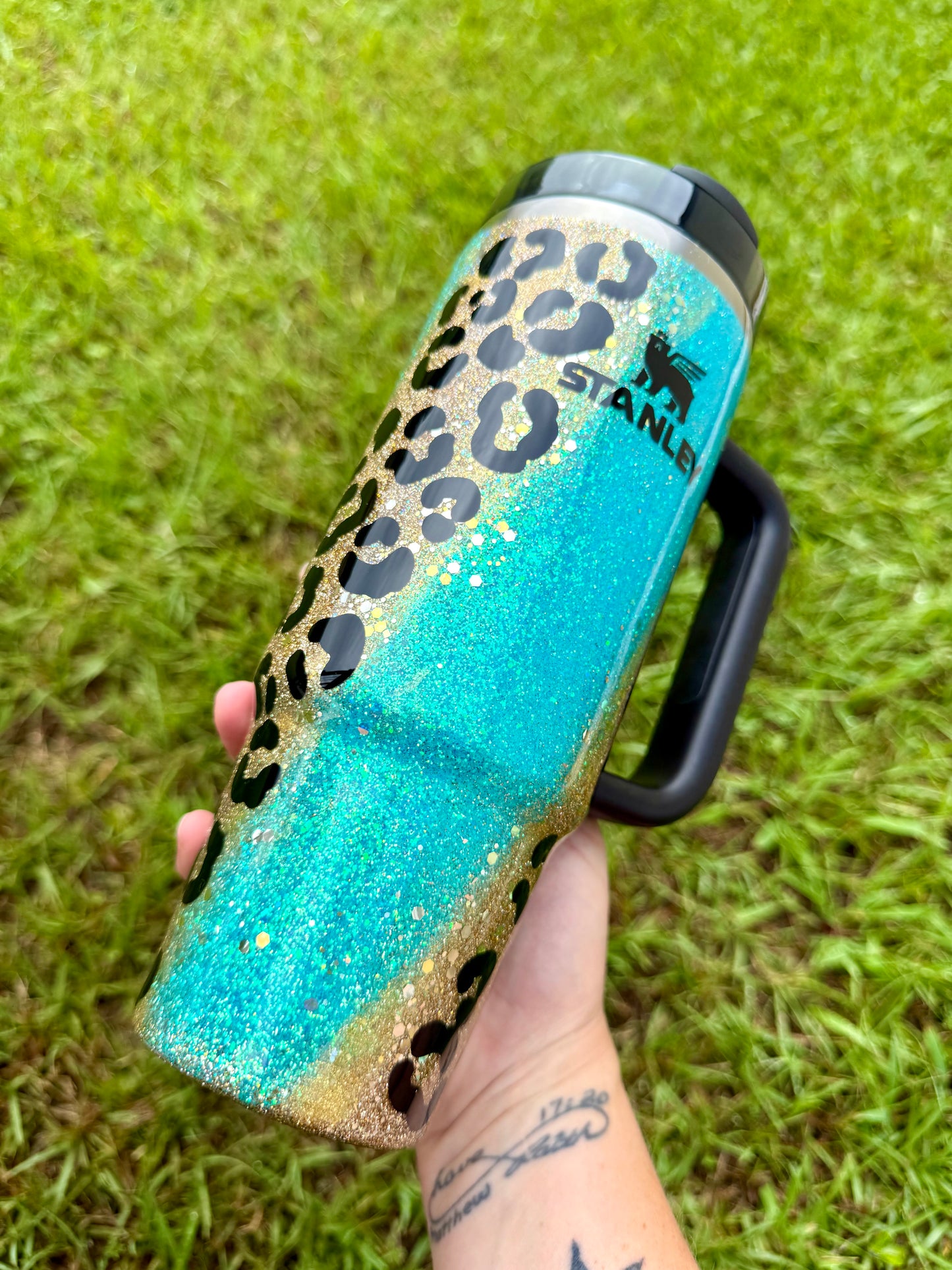 30oz Stanley Quencher Blue Leopard Ready to Ship