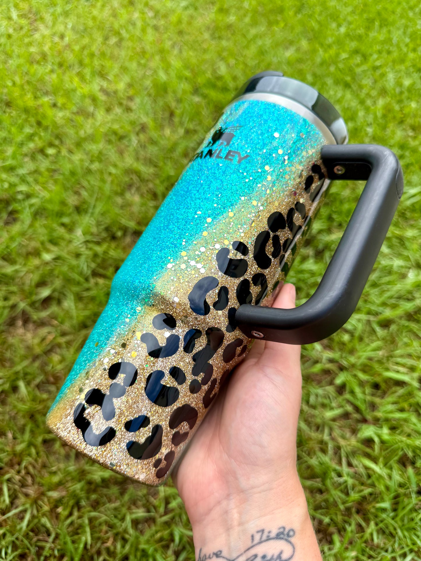 30oz Stanley Quencher Blue Leopard Ready to Ship