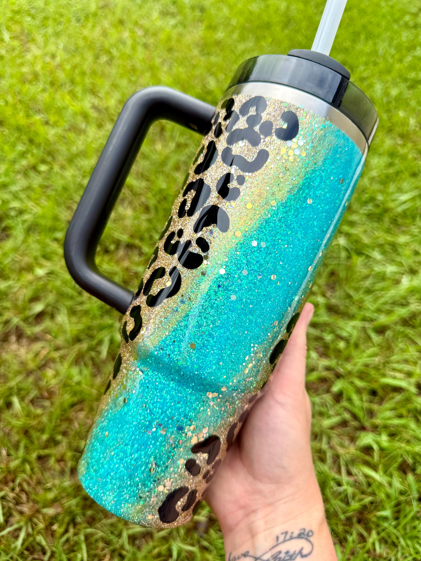 30oz Stanley Quencher Blue Leopard Ready to Ship
