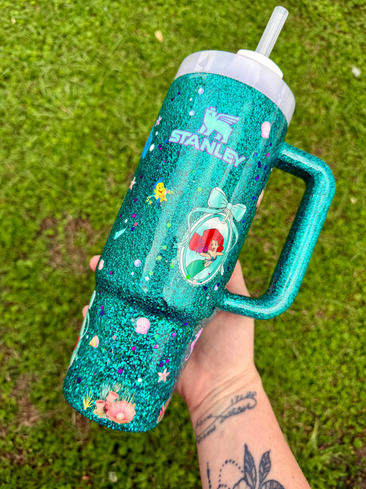 Ariel Mermaid Glitter Tumbler