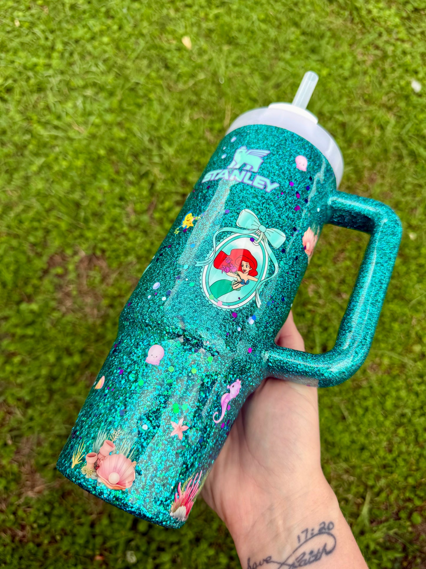 Ariel Mermaid Glitter Tumbler