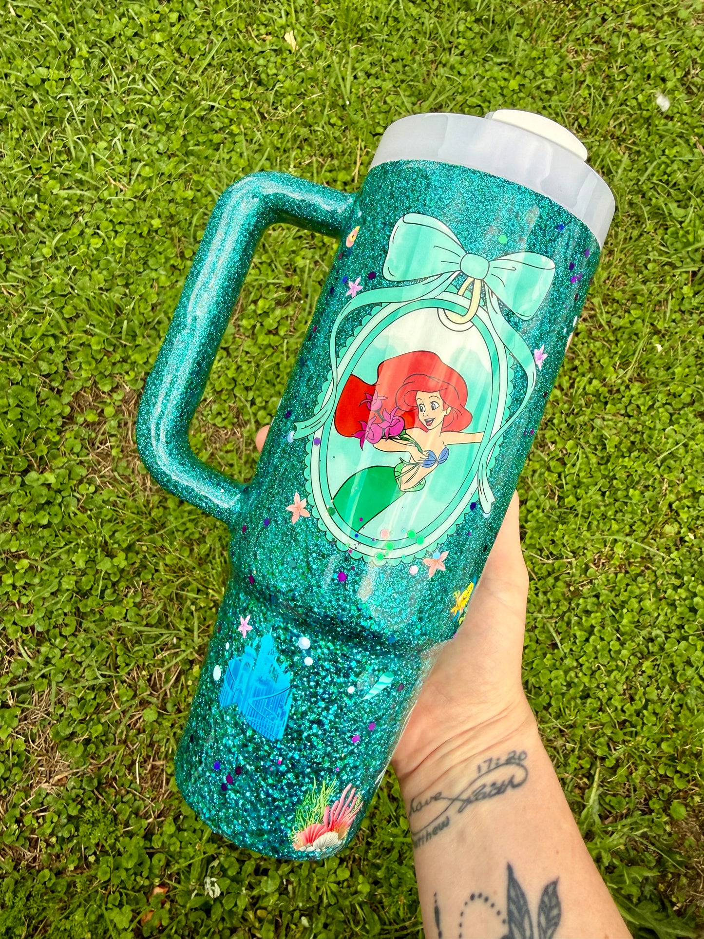 Ariel Mermaid Glitter Tumbler