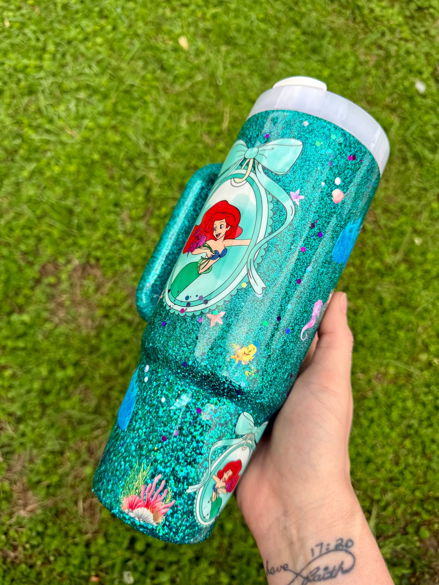 Ariel Mermaid Glitter Tumbler