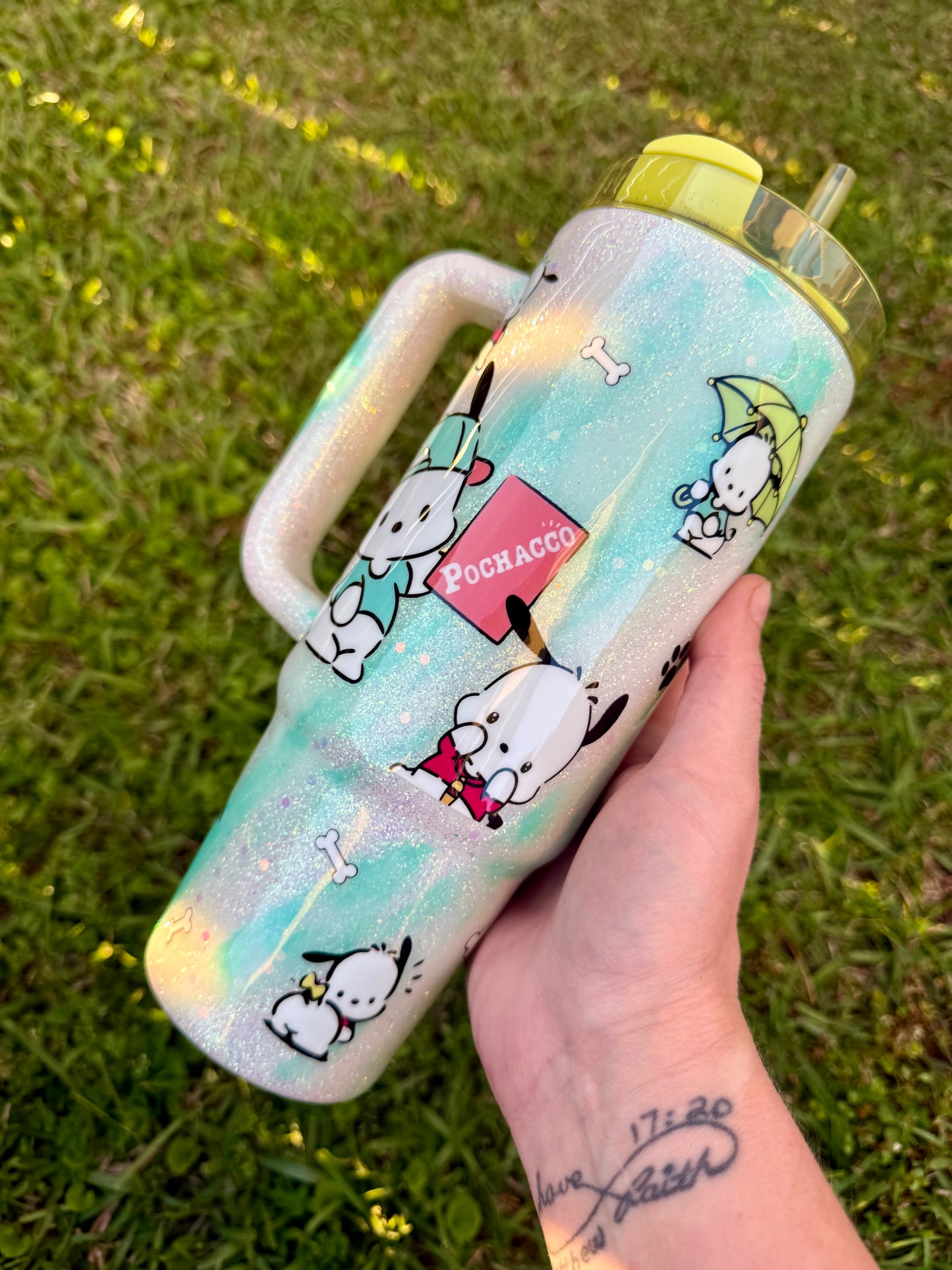 Made to Order Pochacco Glitter Tumbler