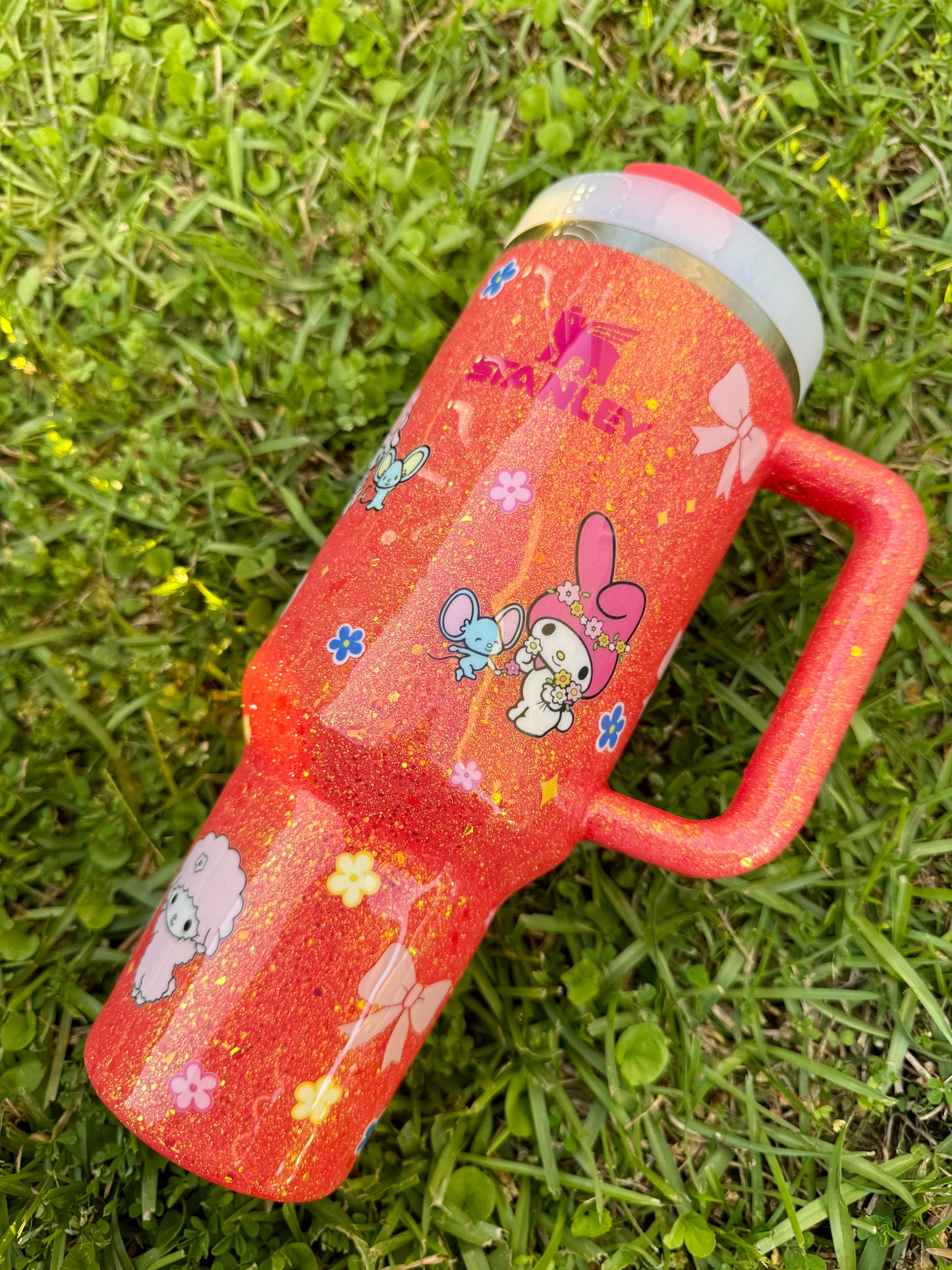 Made to Order Coral My melody Glitter Tumbler