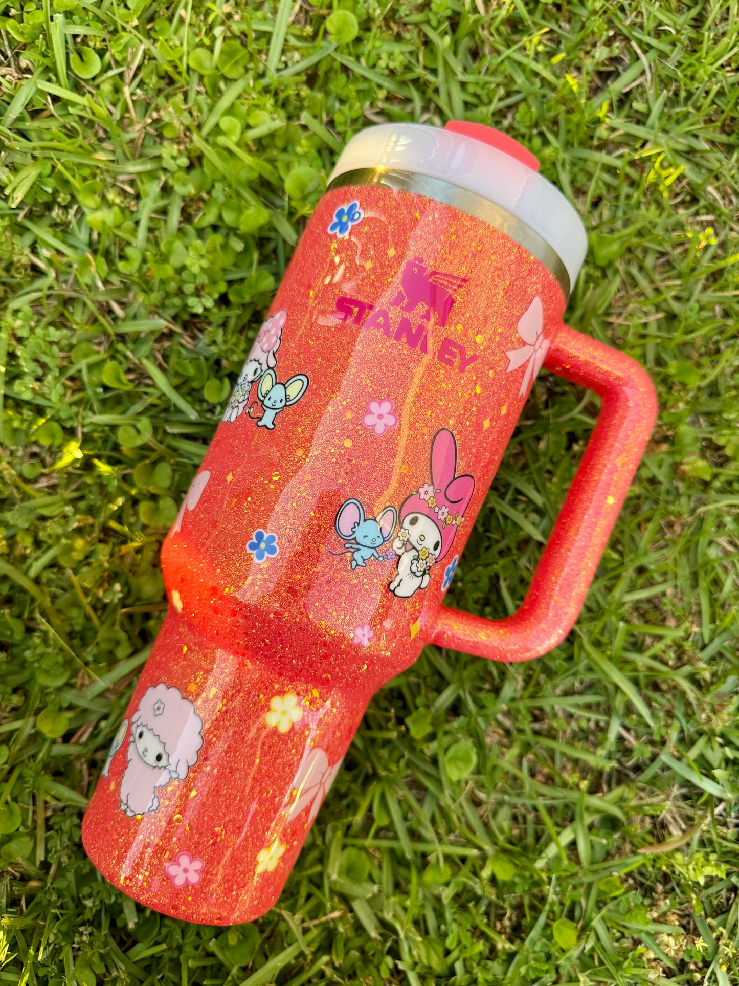 Made to Order Coral My melody Glitter Tumbler