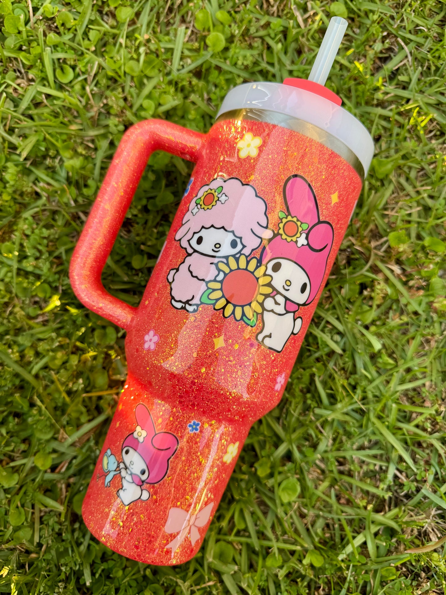 Made to Order Coral My melody Glitter Tumbler