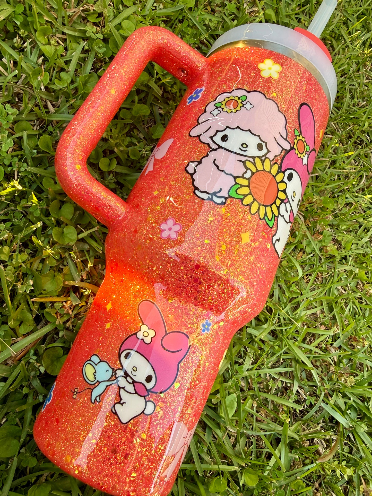 Made to Order Coral My melody Glitter Tumbler