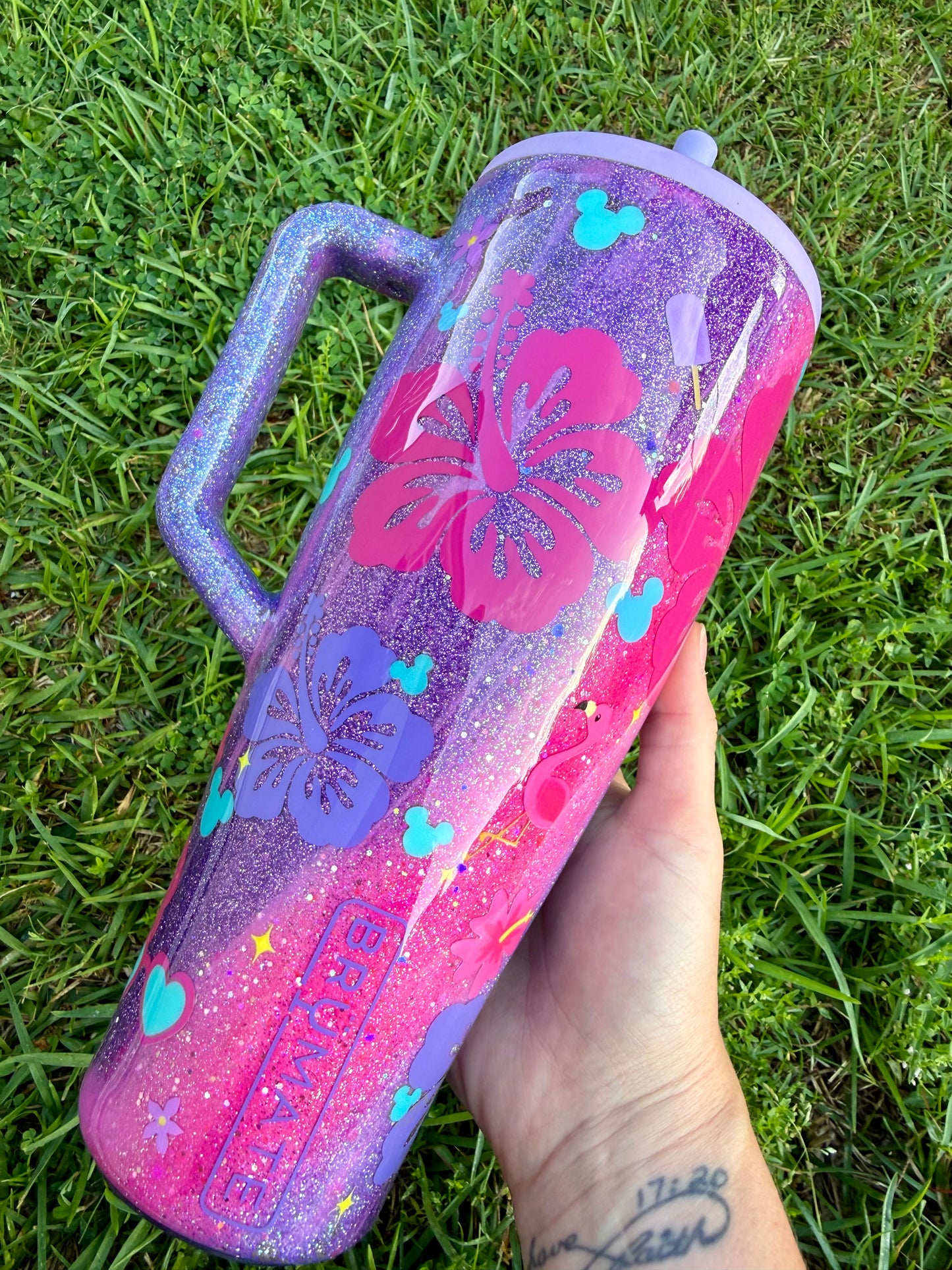 Minnie and Daisy Summer Glitter Tumbler