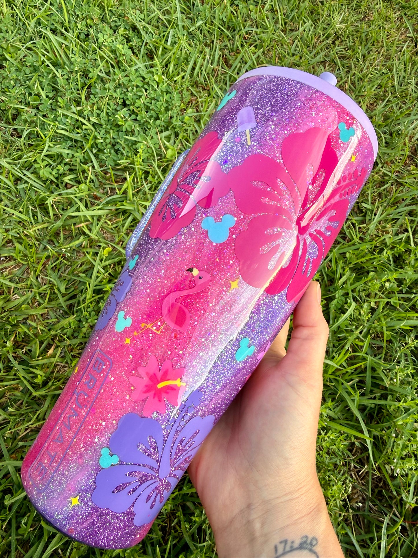 Minnie and Daisy Summer Glitter Tumbler