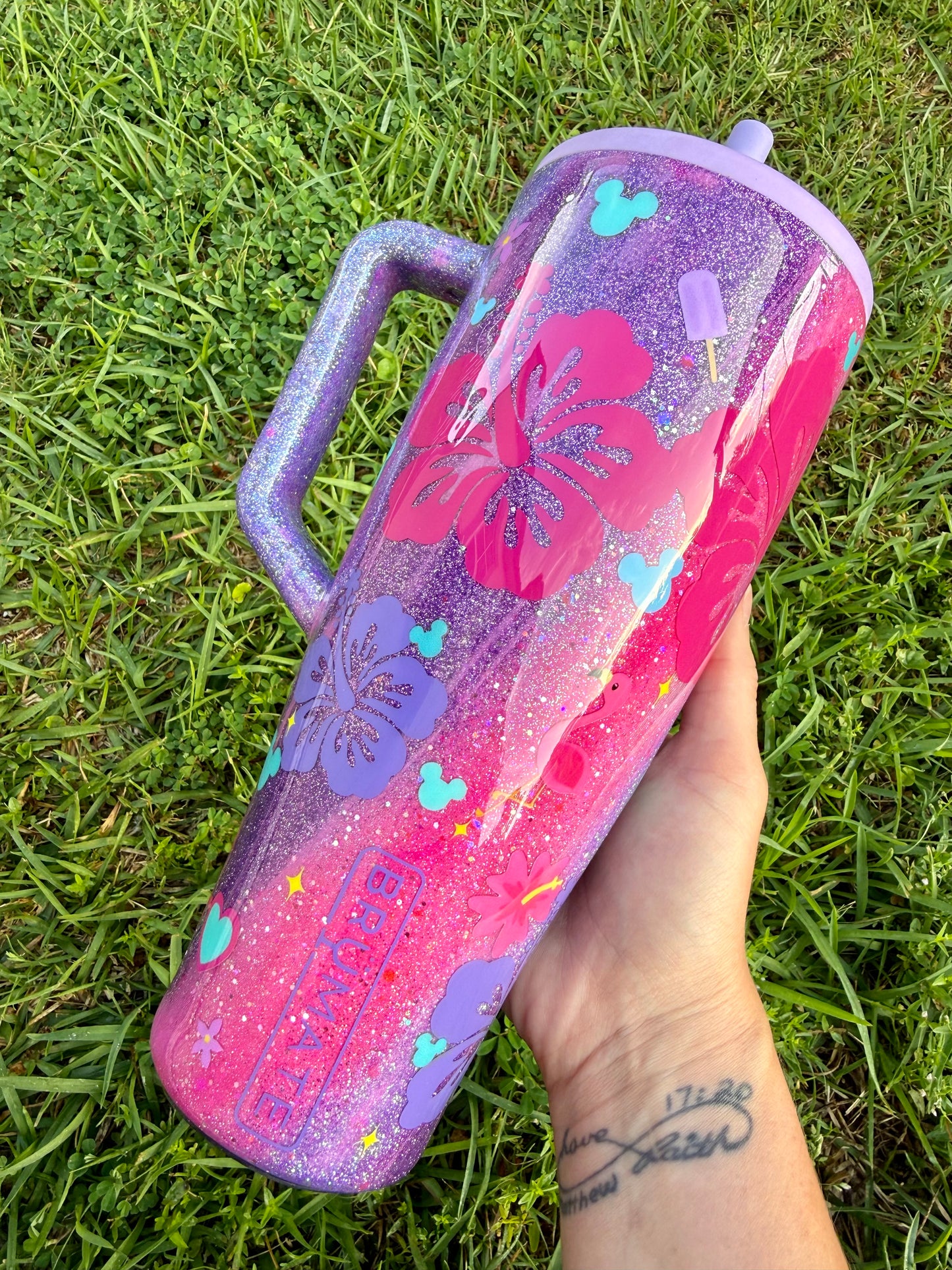 Minnie and Daisy Summer Glitter Tumbler