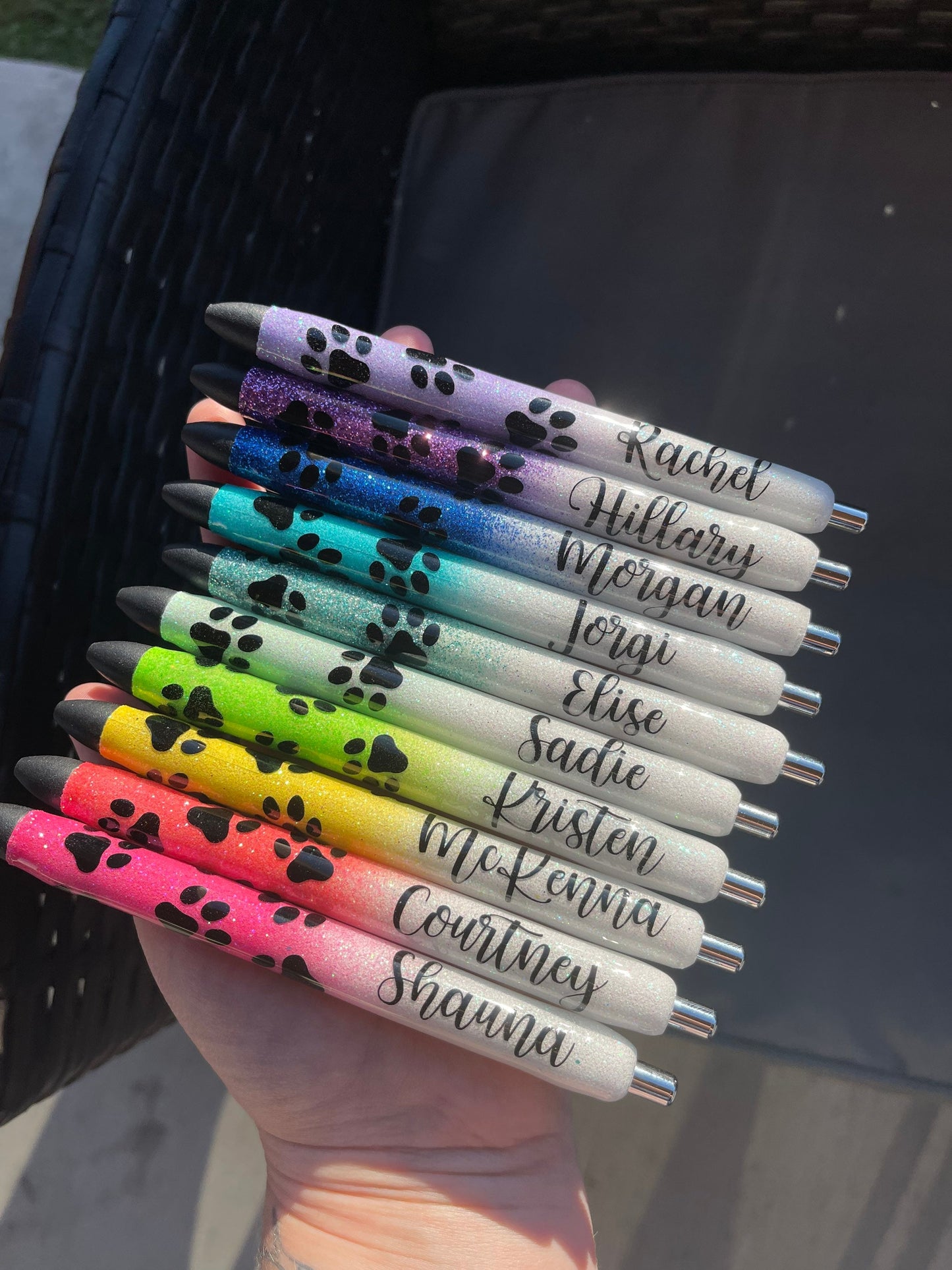 Personalized Paw Print Glitter Pen: Refillable Vet Tech Gift
