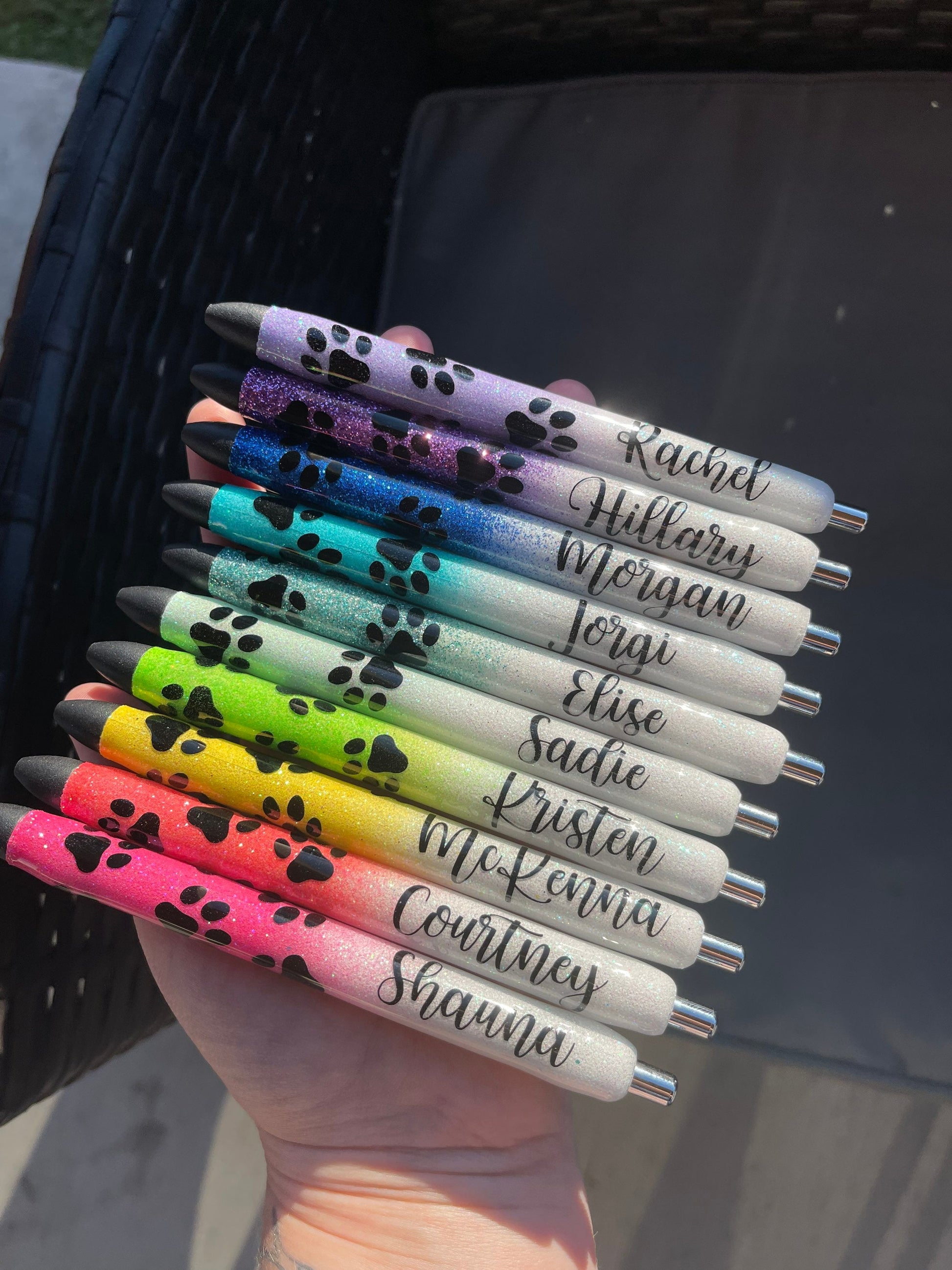 Personalized Paw Print Glitter Pen: Refillable Vet Tech Gift