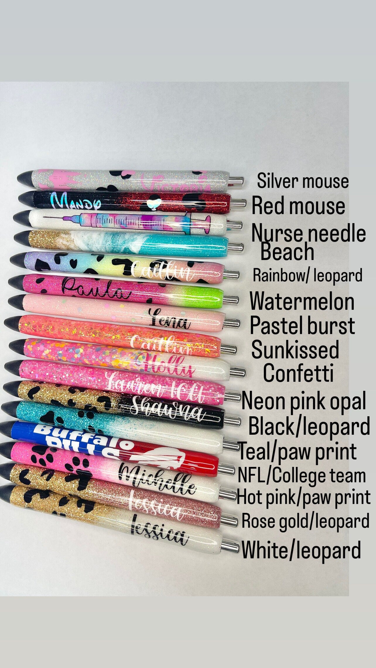 Personalized Glitter Inkjoy Gel Pen: Refillable Resin Pen, Custom Name