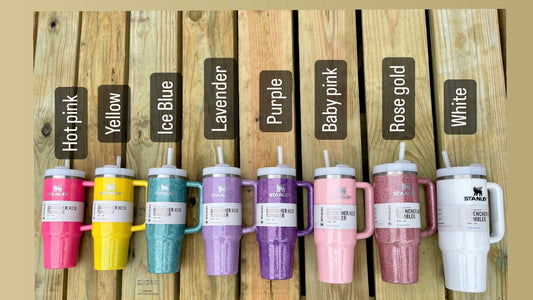 Custom Solid Glitter Stanley Tumbler: Personalized 30oz/40oz