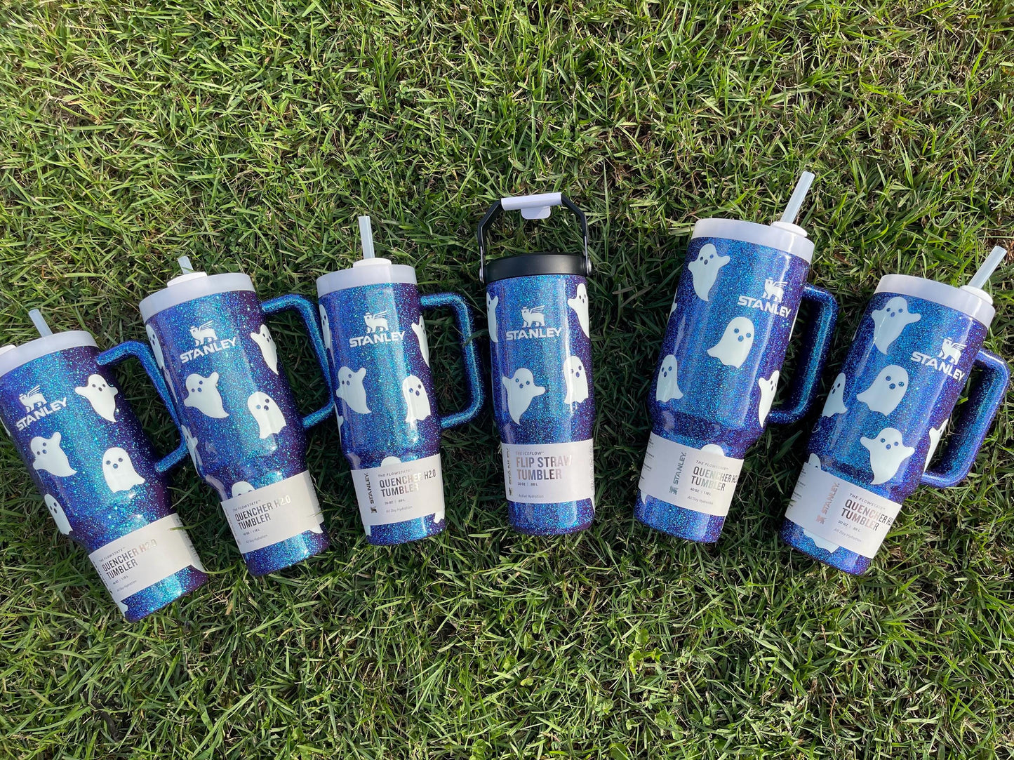 Glow in the Dark Ghost Stanley Tumbler: Halloween Glitter Drinkware