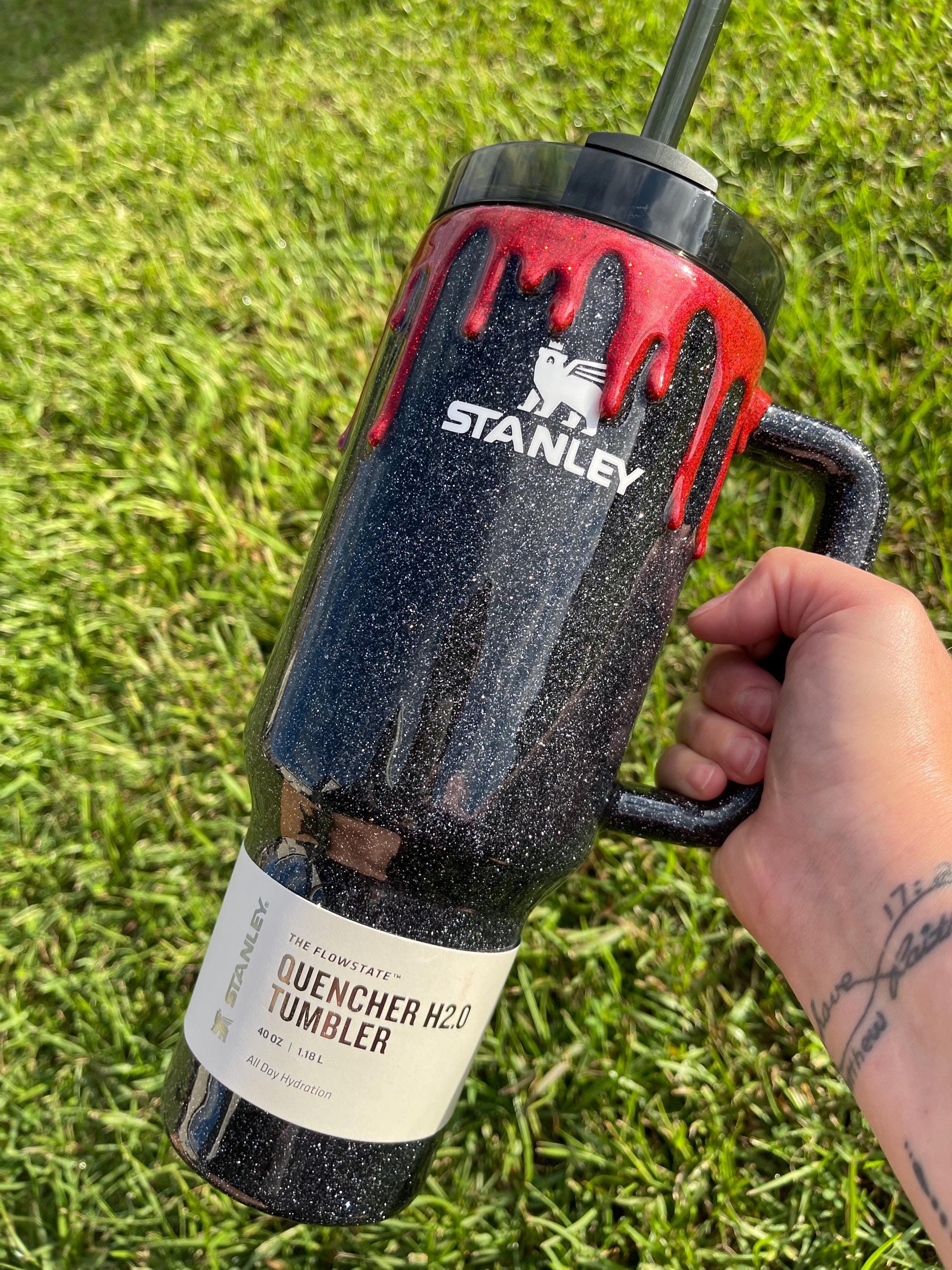 Halloween Horror Stanley Tumbler | Spooky Blood Drip Glitter Cup | Personalized Custom Tumbler | Gift Idea
