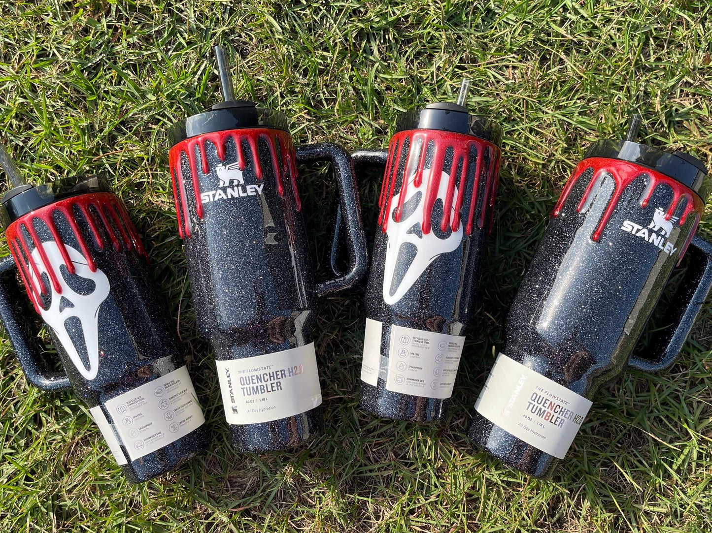 Halloween Horror Stanley Tumbler | Spooky Blood Drip Glitter Cup | Personalized Custom Tumbler | Gift Idea