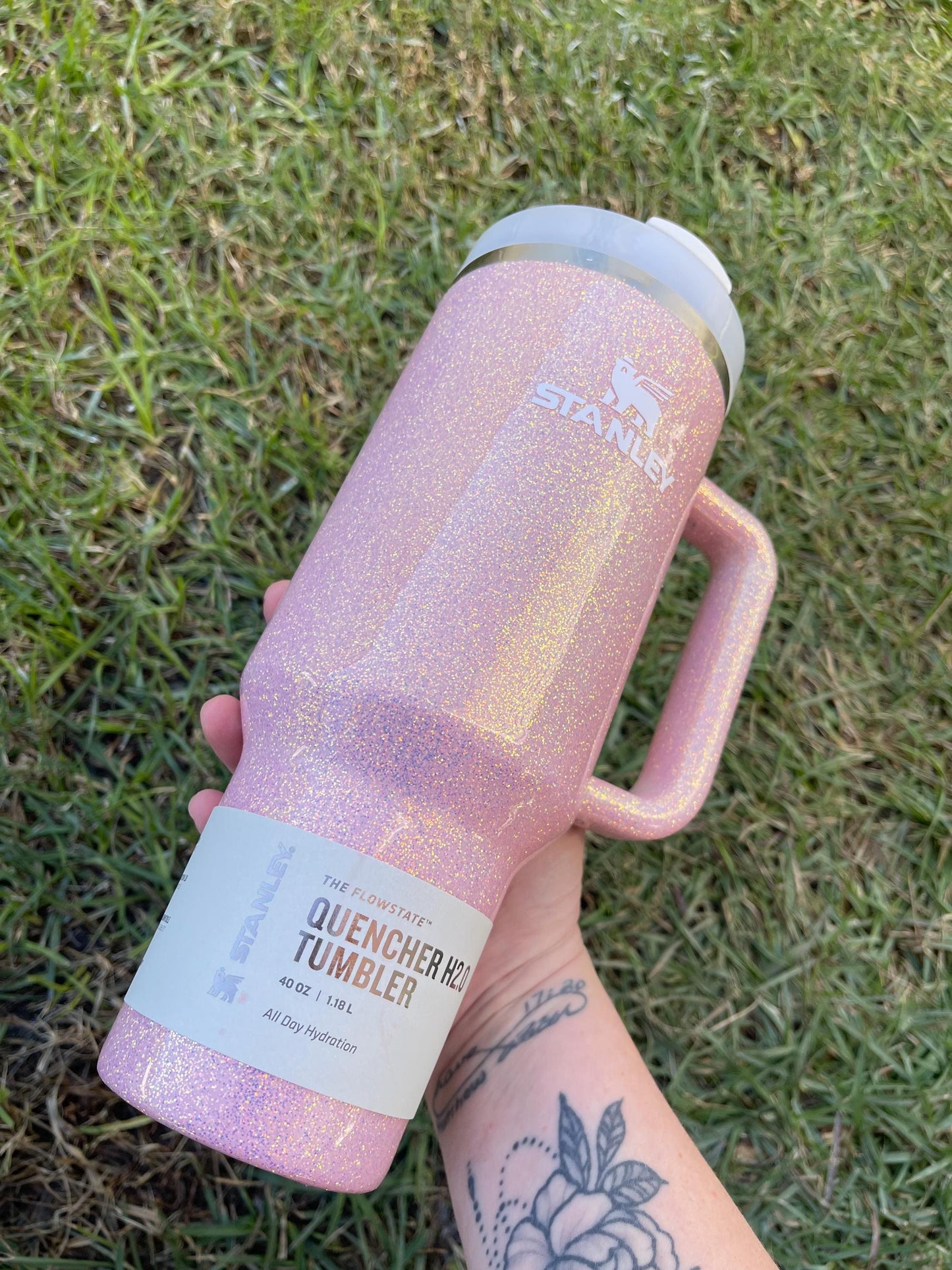 Customized Sparkle Pastel Opal Pink Glitter Stanley Tumbler - Many cups to choose from