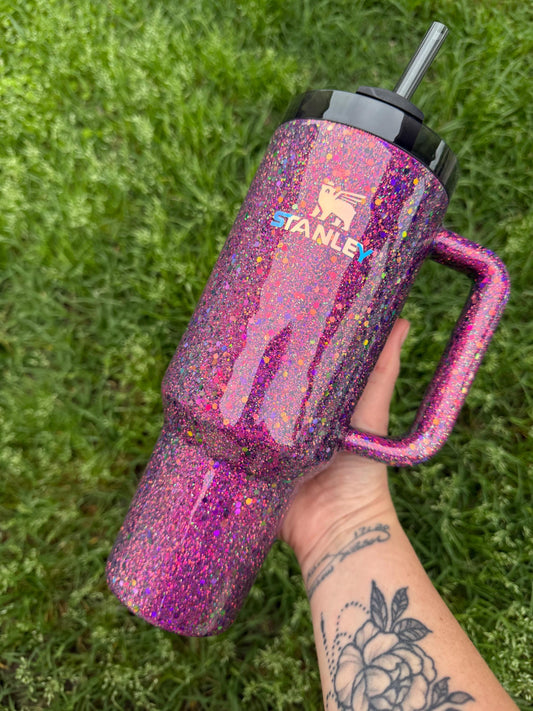 Dragon Scale Glitter Stanley Tumbler -Personalized Color Change Glitter