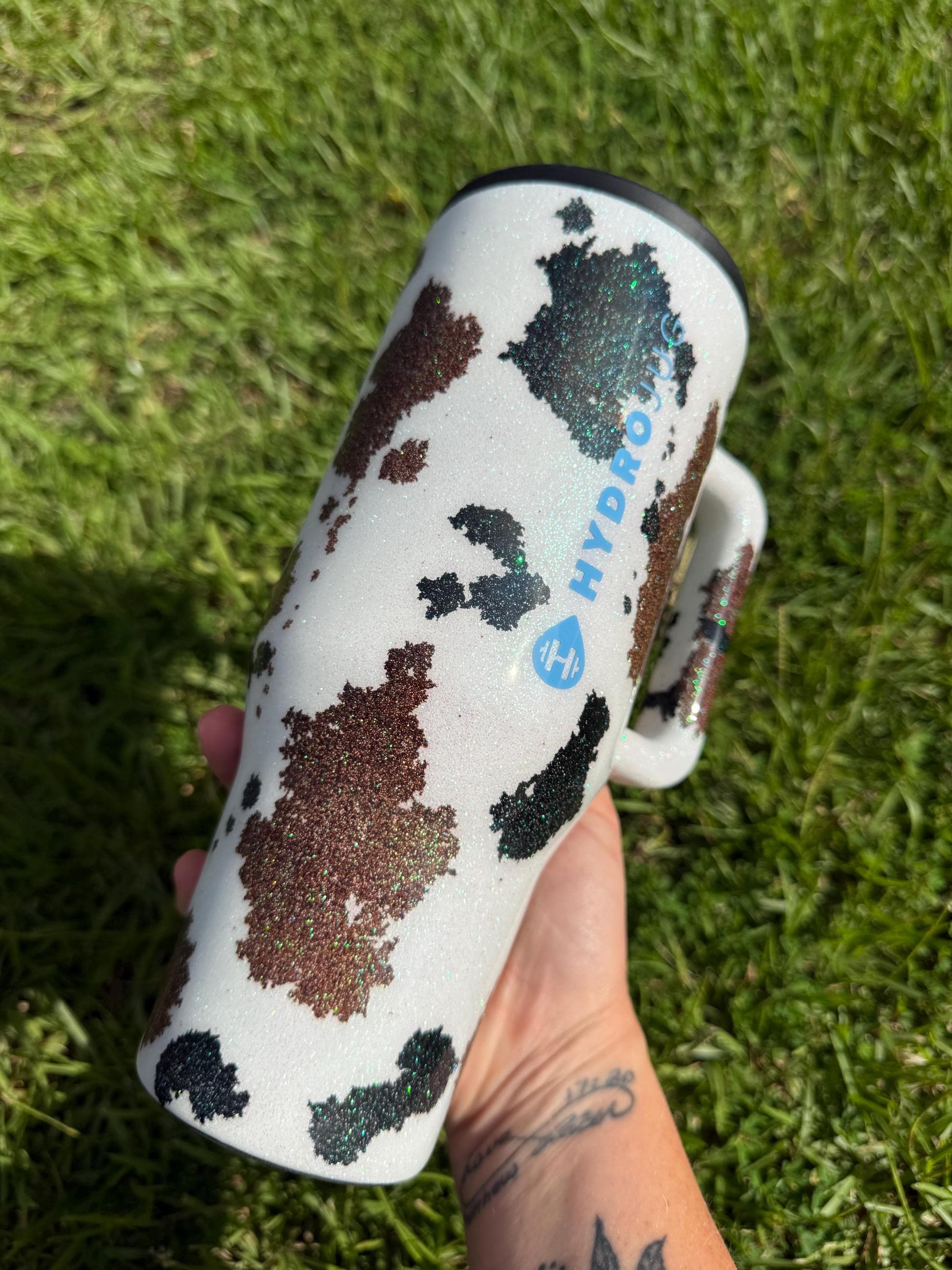 Glitter Cow Print Tumbler: Customized Western Style