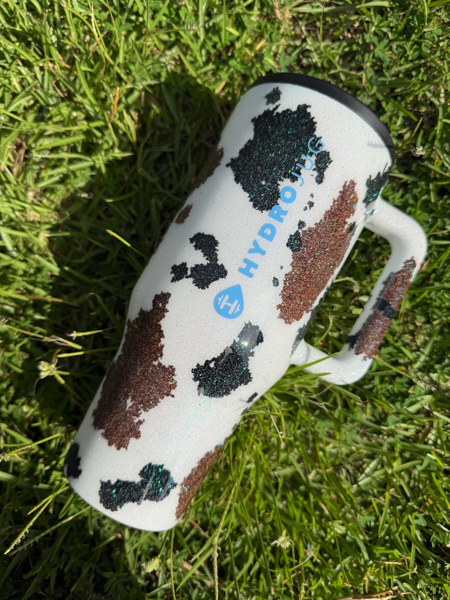 Glitter Cow Print Tumbler: Customized Western Style