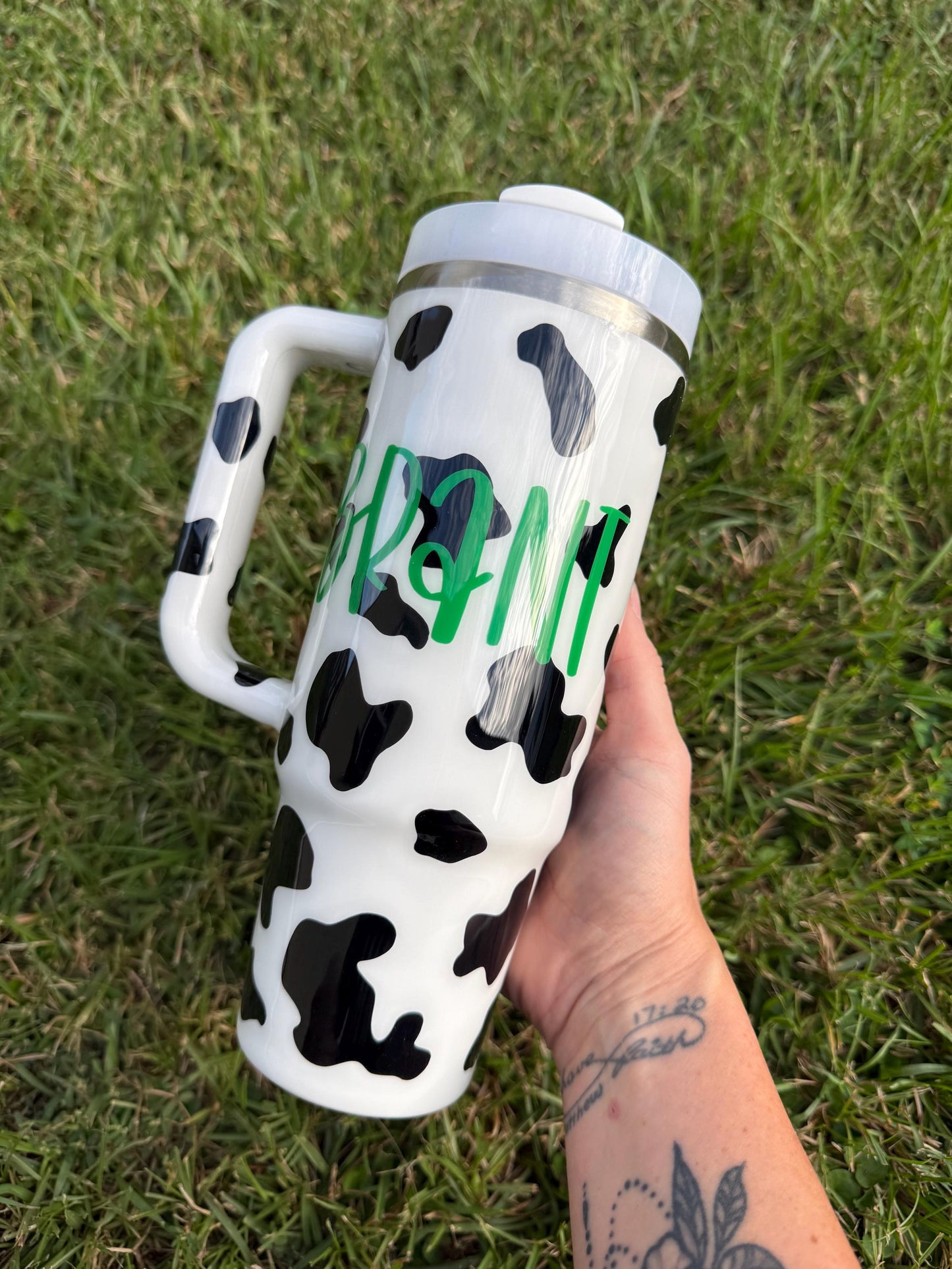 Custom Cow Print Tumbler: Personalized Cartoon Cow print Style Stanley