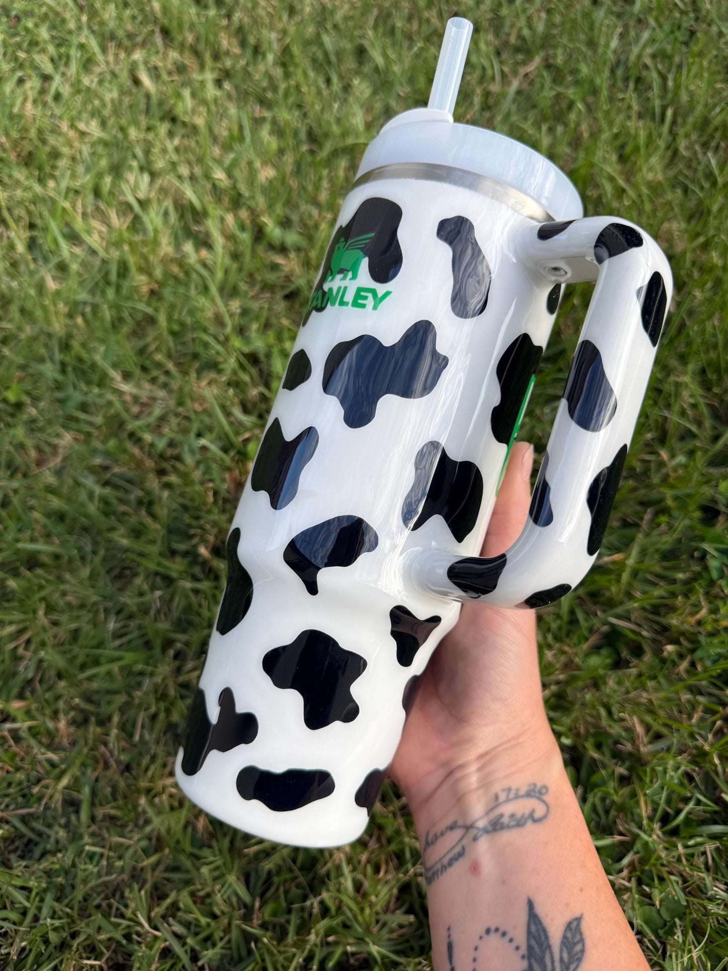 Custom Cow Print Tumbler: Personalized Cartoon Cow print Style Stanley