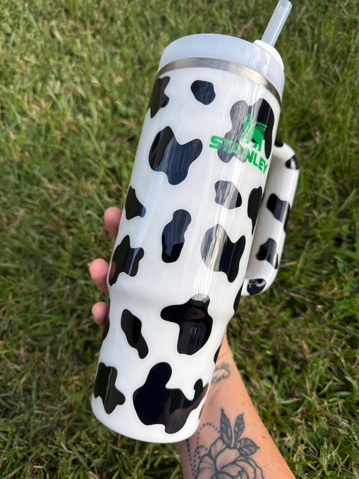 Custom Cow Print Tumbler: Personalized Cartoon Cow print Style Stanley