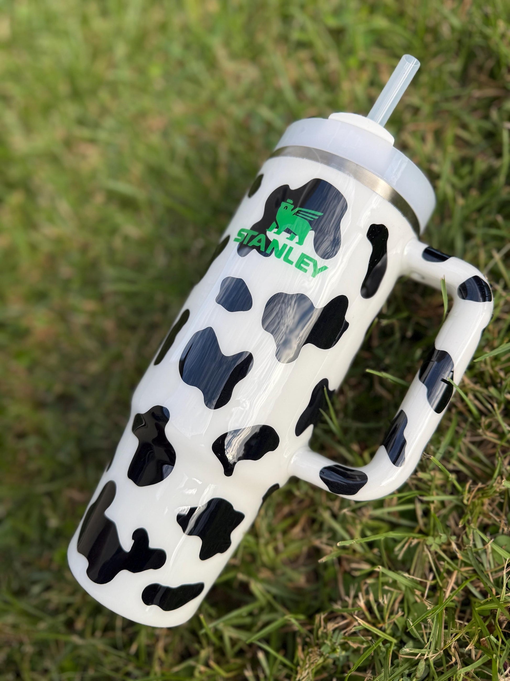 Custom Cow Print Tumbler: Personalized Cartoon Cow print Style Stanley