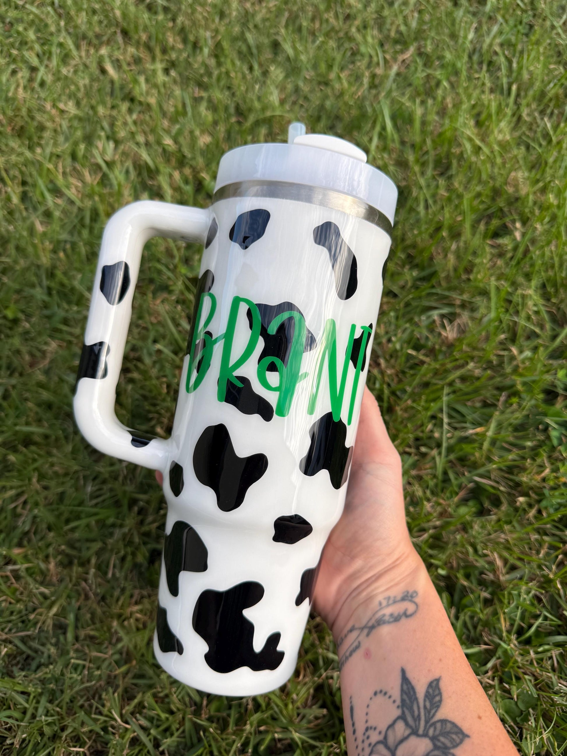 Custom Cow Print Tumbler: Personalized Cartoon Cow print Style Stanley