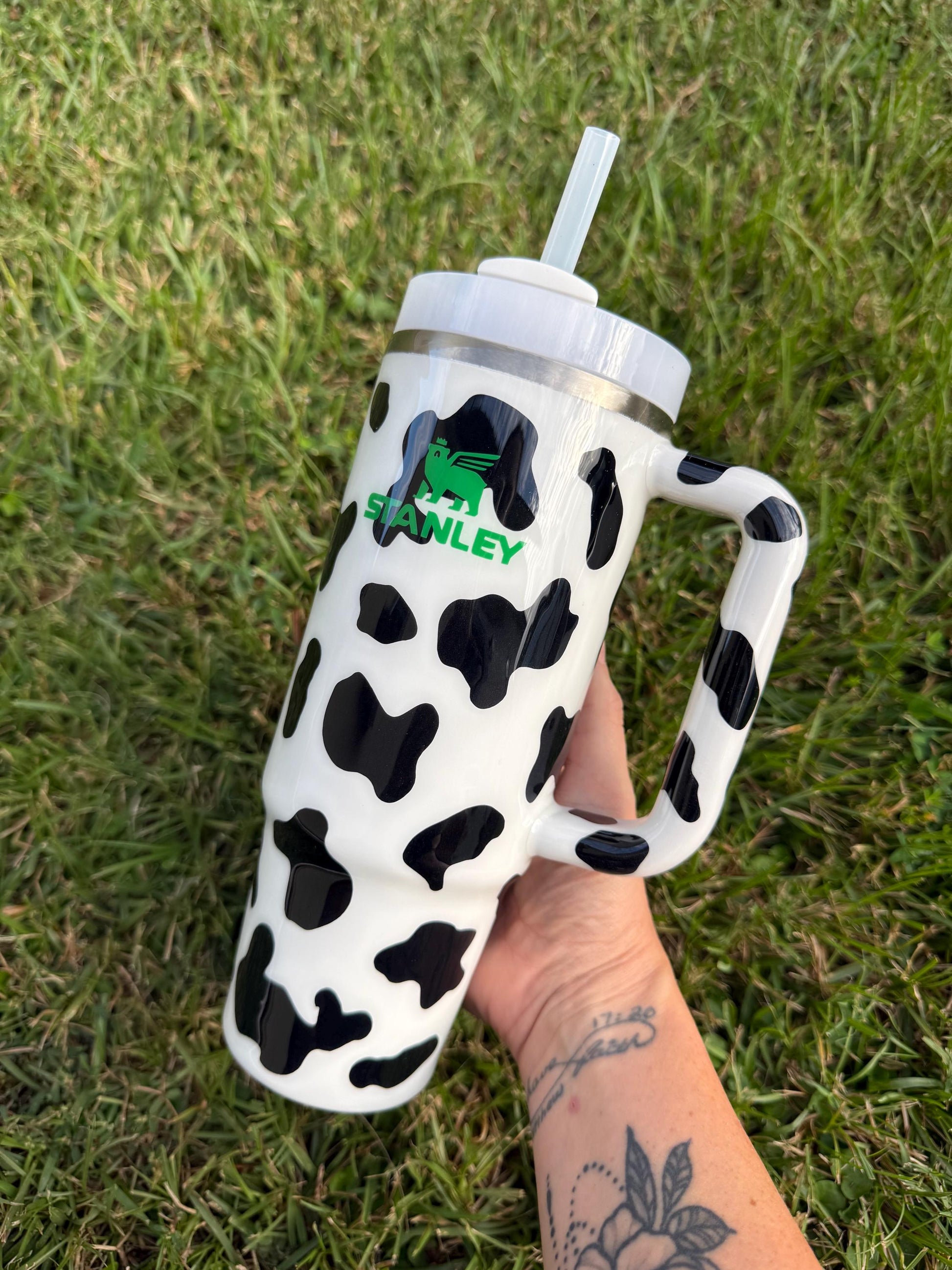 Custom Cow Print Tumbler: Personalized Cartoon Cow print Style Stanley