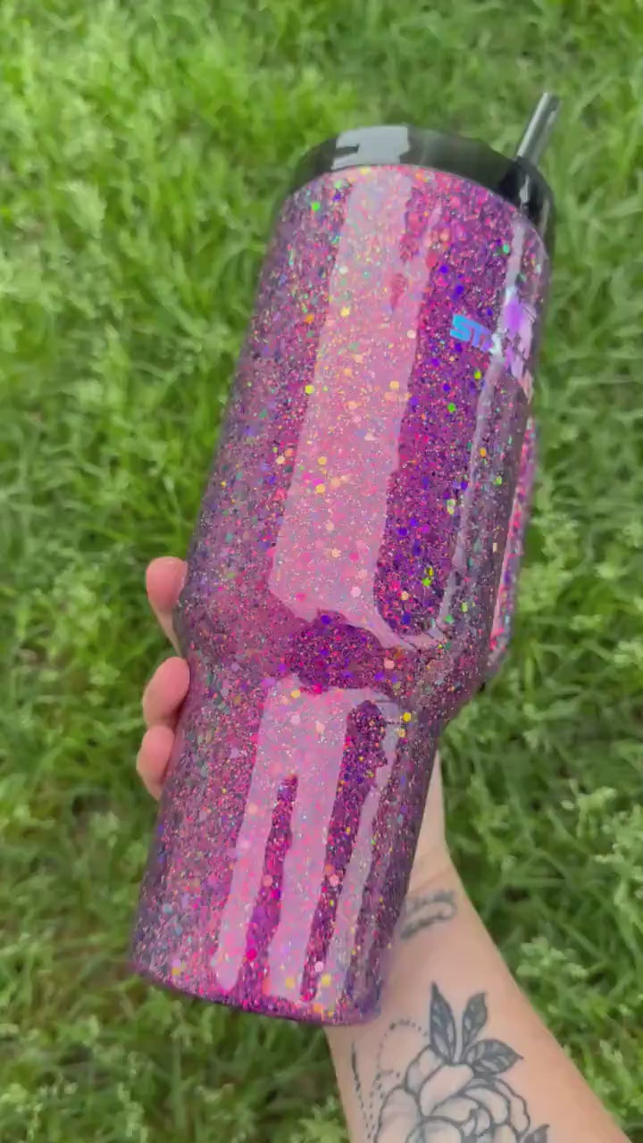 Dragon Scale Glitter Stanley Tumbler -Personalized Color Change Glitter