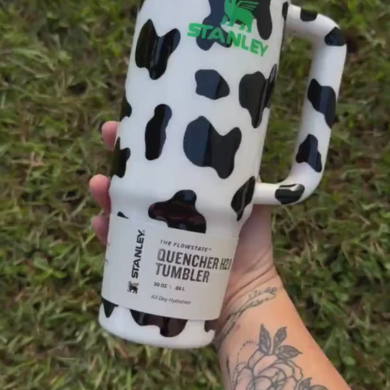Custom Cow Print Tumbler: Personalized Cartoon Cow print Style Stanley