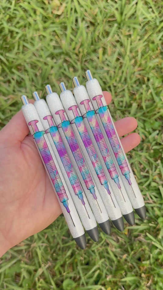 Tie Dye Syringe Epoxy Glitter Pen!