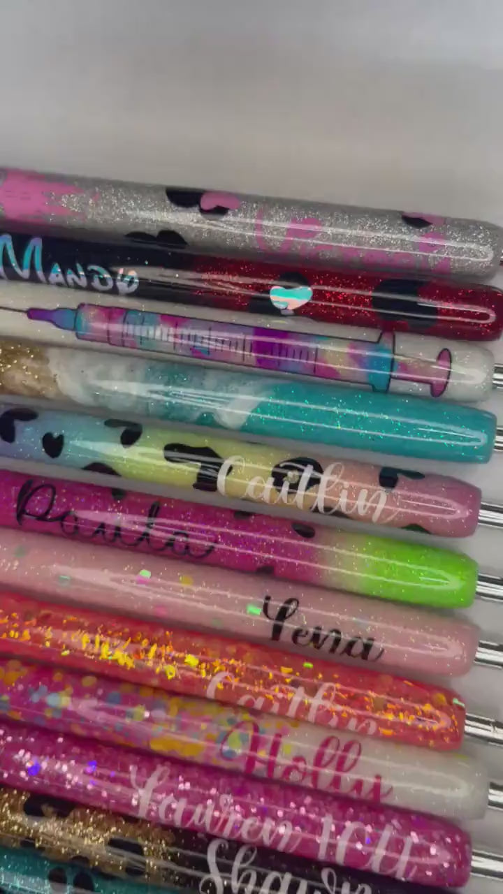 Personalized Glitter Inkjoy Gel Pen: Refillable Resin Pen, Custom Name