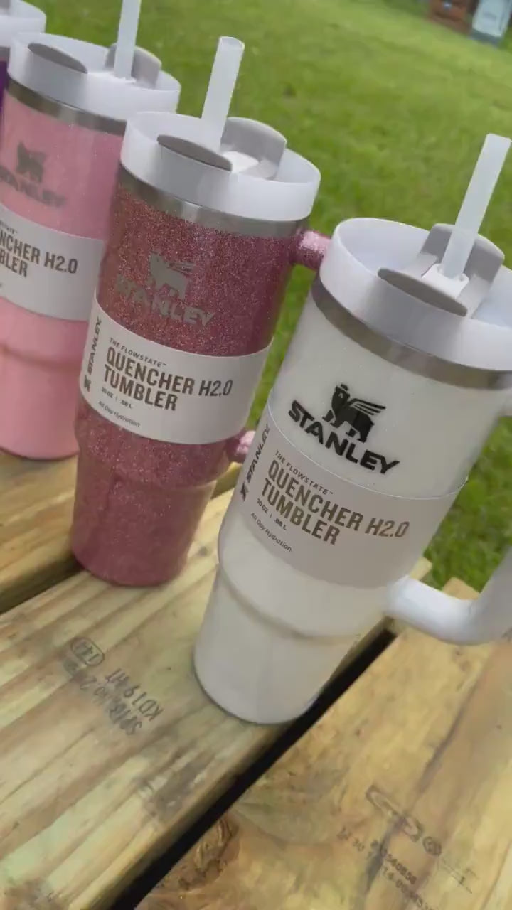 Custom Solid Glitter Stanley Tumbler: Personalized 30oz/40oz