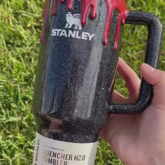 Halloween Horror Stanley Tumbler | Spooky Blood Drip Glitter Cup | Personalized Custom Tumbler | Gift Idea